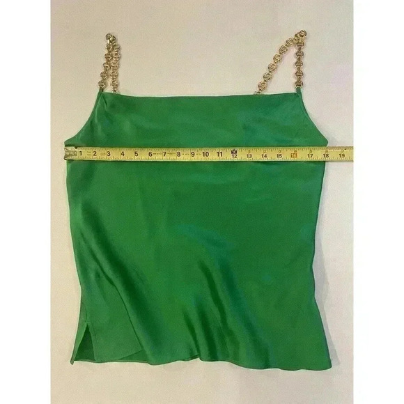 L'AGENCE Bias Silk Matching Set Midi Skirt Gold Chain Blouse Tank Cocktail Dress - Picture 8 of 16